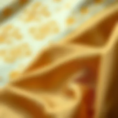 The Beauty of Traditional Golden Silk Designs Intricate patterns of golden silk fabric