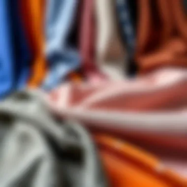 A collection of various fabrics used for shirt making