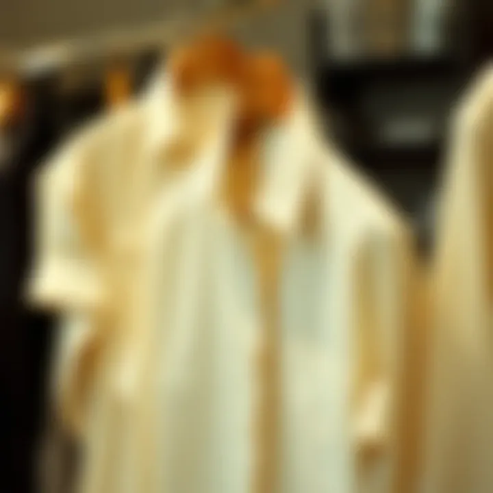 An elegant display of stitched shirts showcasing different styles