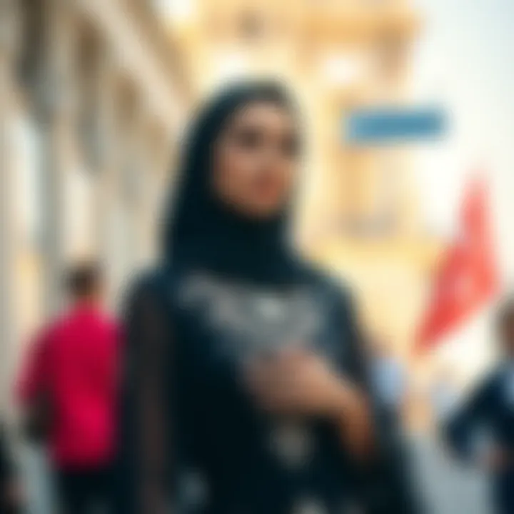 Graceful hijab style paired with a glamorous stone-embellished dress