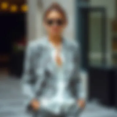 Casual yet elegant gray blazer outfit.