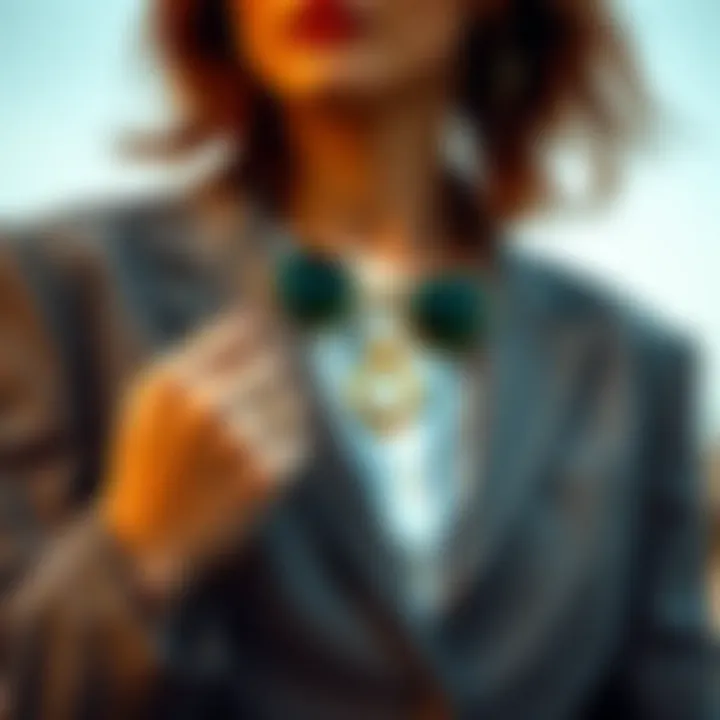 Accessorizing a gray blazer for a refined look.