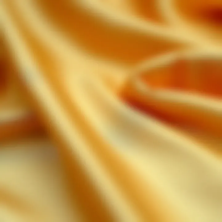 Close-up details of the satin fabric and intricate stitching