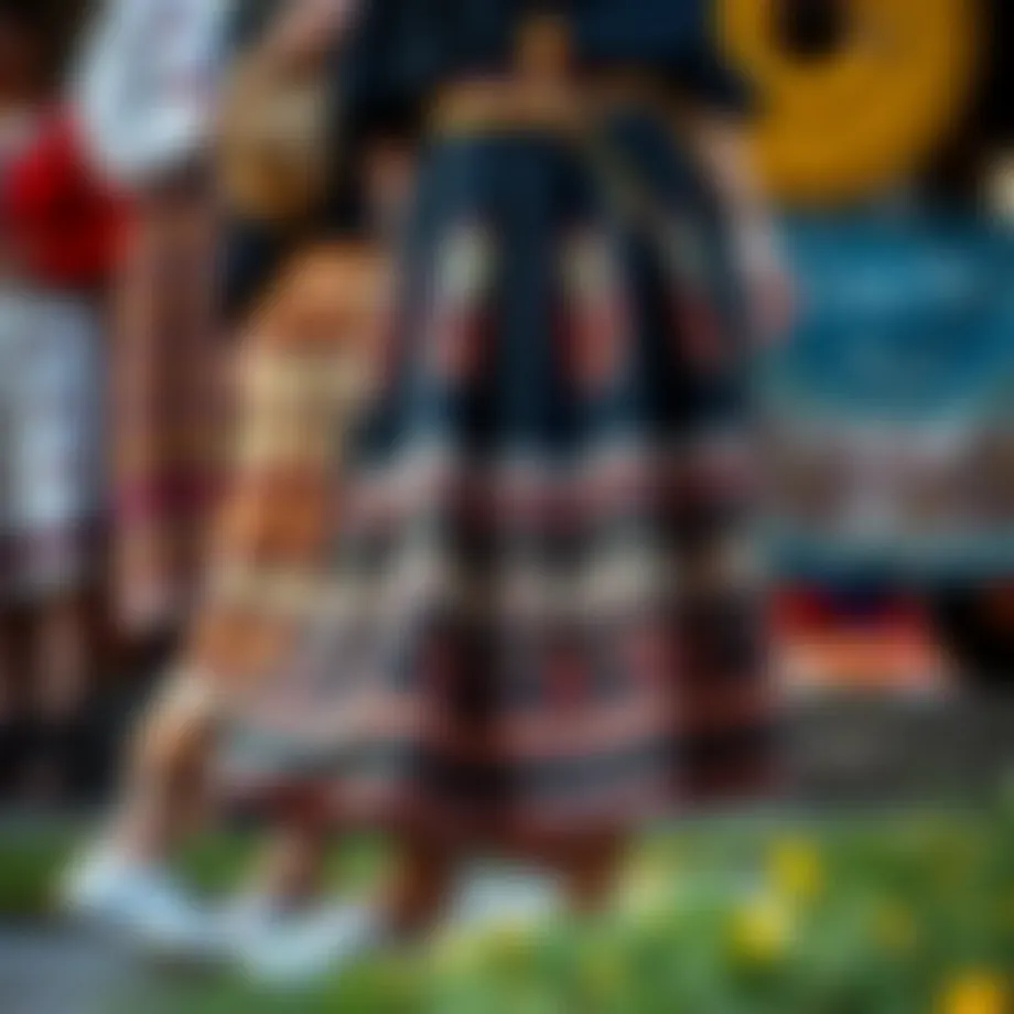 A vibrant collection of gypsy skirts showcasing traditional patterns and modern designs