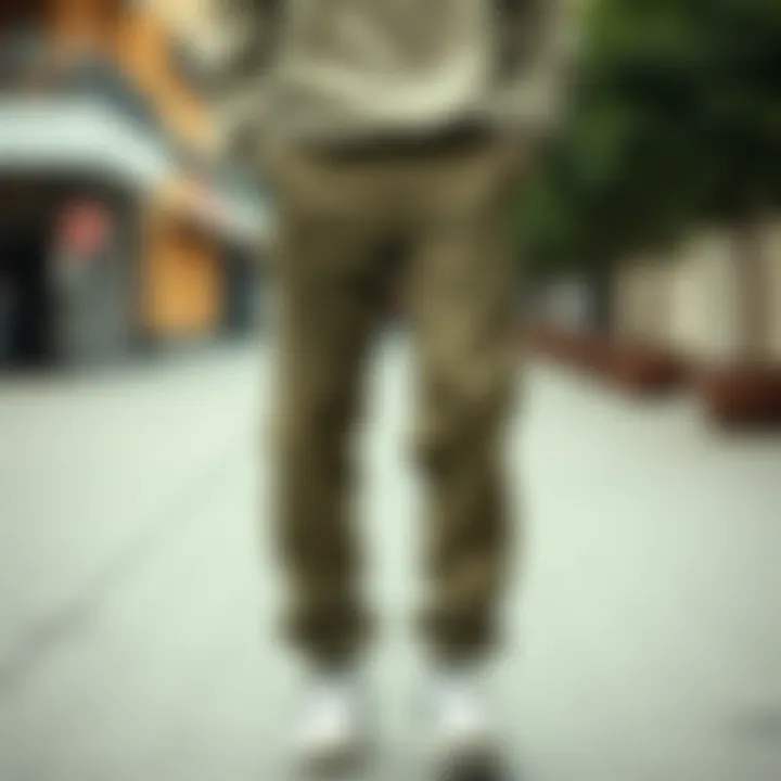 Different styles of khaki joggers