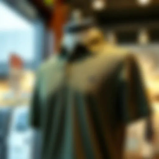 Stylish olive polo shirt on a mannequin