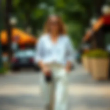 Casual outfit featuring linen trousers and complementary accessories