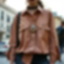 Elegant oversized shirt styled with accessories