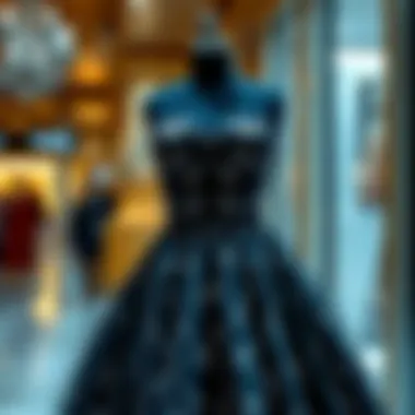 A stunning dress displayed elegantly on a mannequin