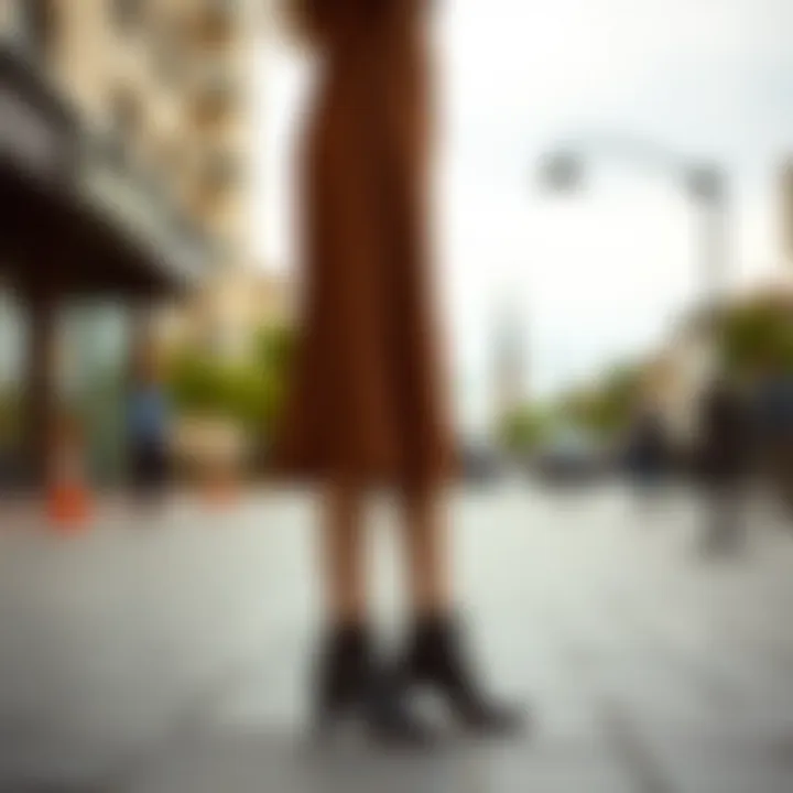 Stylish brown dress with complementary footwear