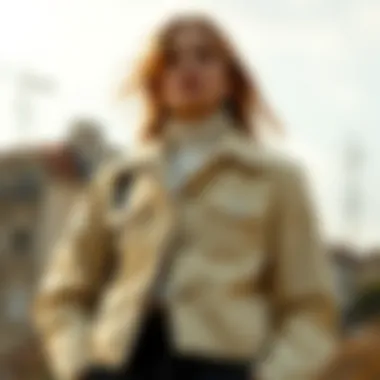 Various materials used in cream jackets