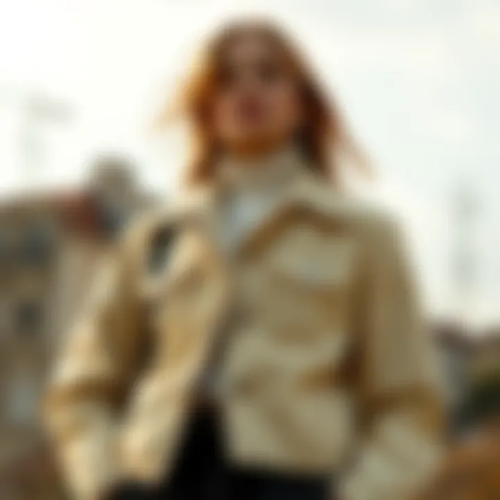 Various materials used in cream jackets