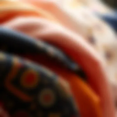Close-up of fabric textures and colors