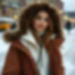 Chic parka in a winter setting