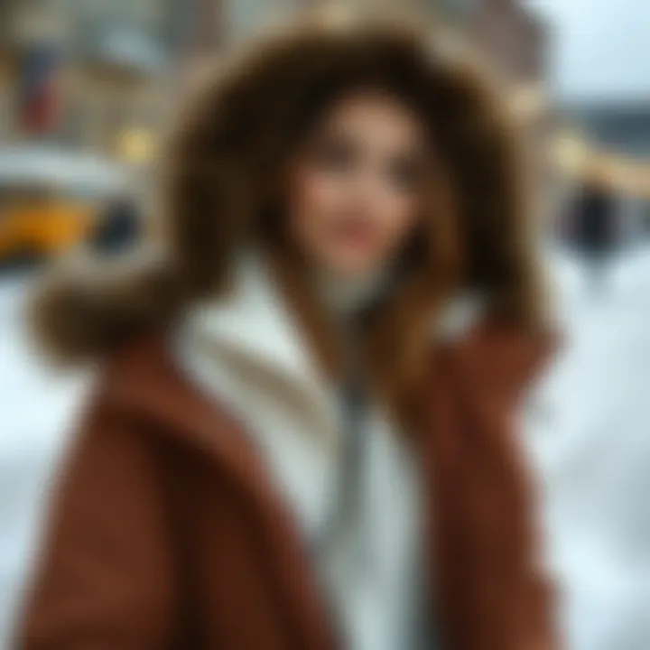 Chic parka in a winter setting