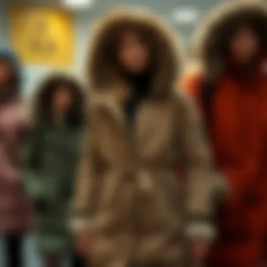 Variety of parka styles displayed
