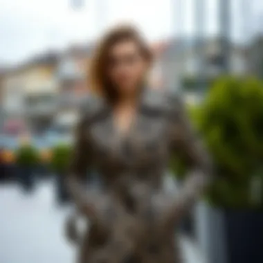 Trendy trench coat style with unique patterns