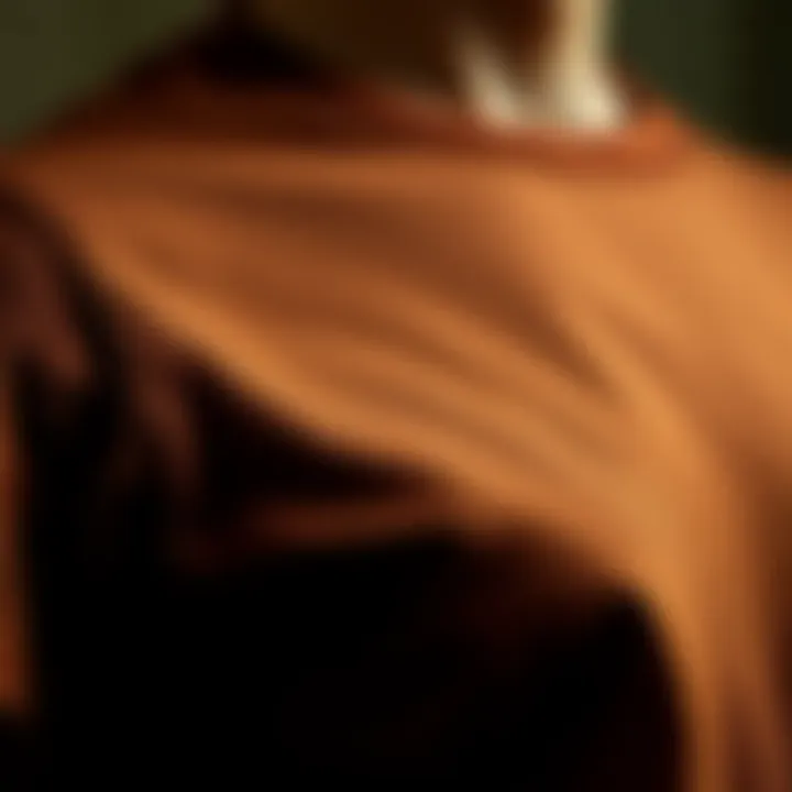 The Texture of Vintage Brown T-shirts Vintage brown t-shirt showcasing fabric texture