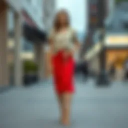 Elegant pencil skirt and tunic ensemble showcasing modern style