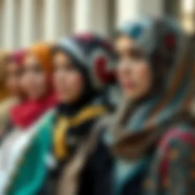 A variety of headscarf styles showcasing elegance and diversity