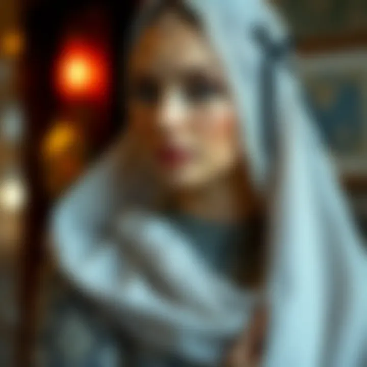 Elegant closed attire showcasing intricate patterns