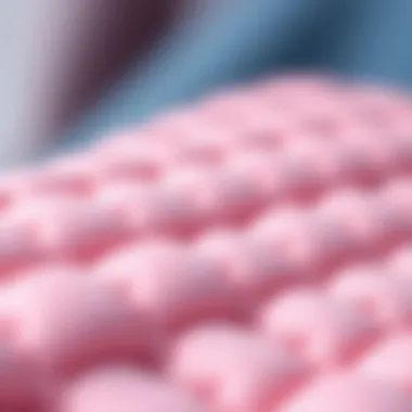 A close-up view of quilted fiber showcasing its texture