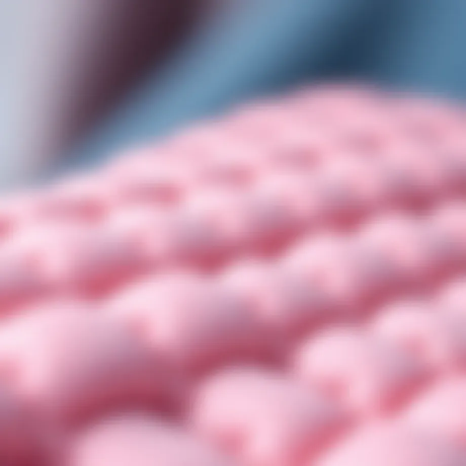 A close-up view of quilted fiber showcasing its texture