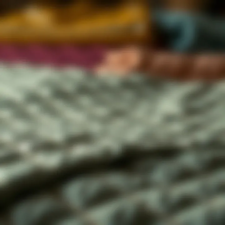 An eco-friendly symbol with quilted fiber materials in the background