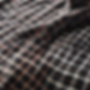 Texture Details of Checkered Fabric Close-up of fabric texture of a checkered shirt