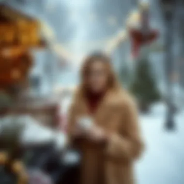 A cozy winter scene featuring a long coat