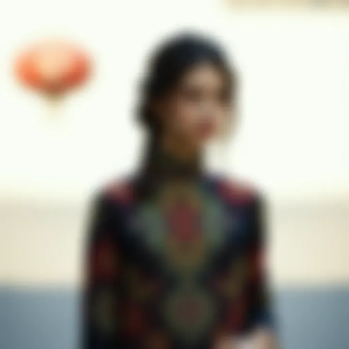 Contemporary dress blending modern design with cultural elements