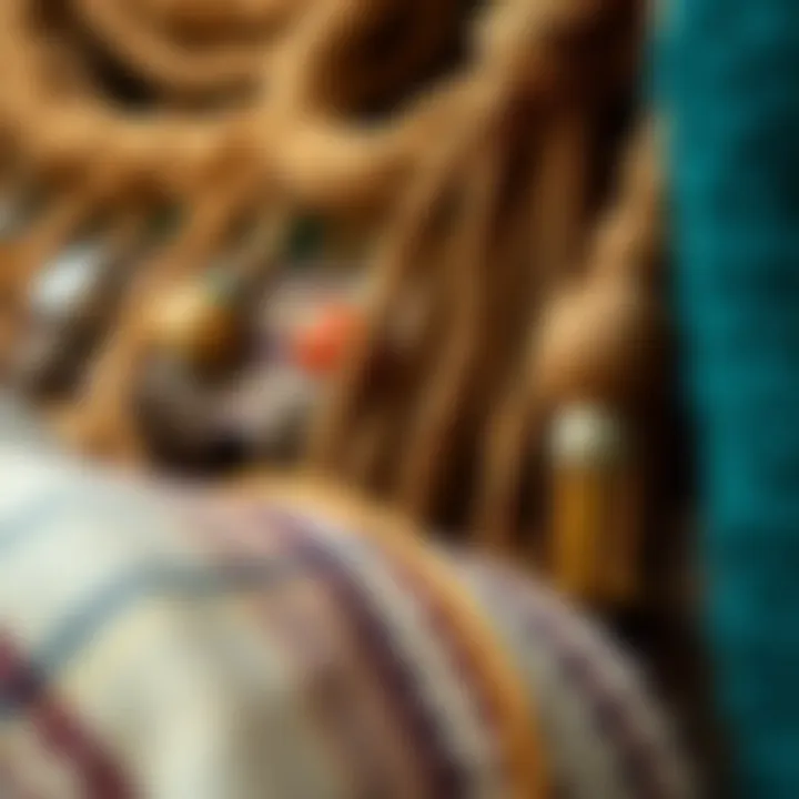 A close-up of various materials used in kejıl clothing