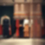 Elegant display of modest fashion clothing in Kemeraltı store