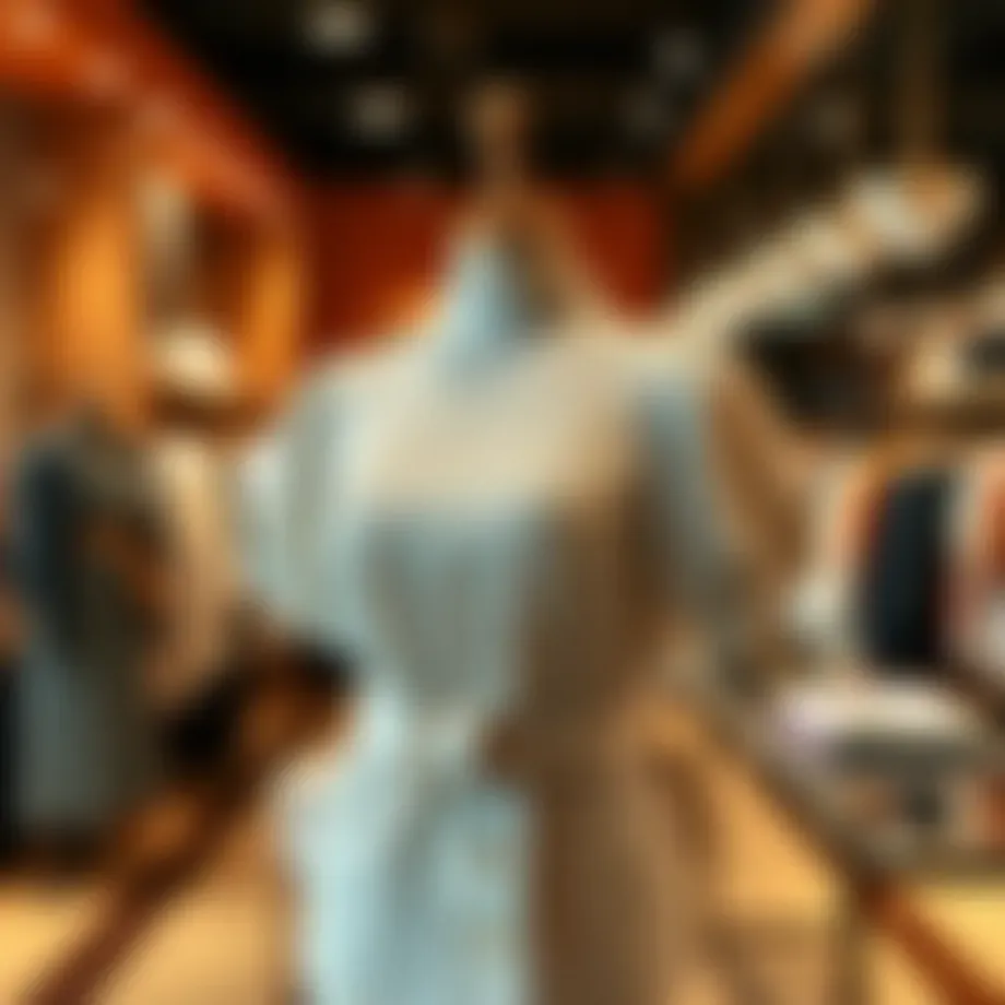 Stylish belt blouse displayed on a mannequin in a boutique setting