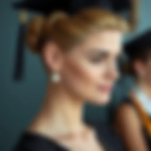 Elegant updo hairstyle for graduation ceremony