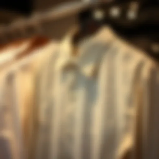 Elegant linen shirt displayed on a hanger