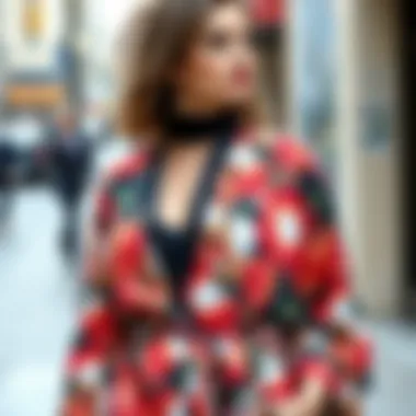 Elegant kimono jacket styled with modern accessories