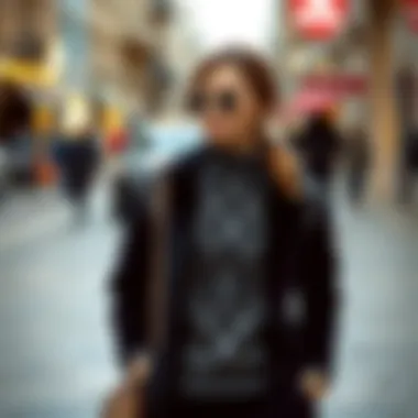 Kip Sweater with Elegant Outfit An elegant outfit featuring a kip sweater paired with stylish accessories.