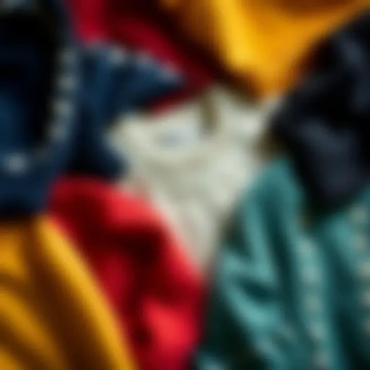 Assorted Fabrics of Kip Sweaters A flat lay of assorted kip sweaters showcasing different fabrics and colors.