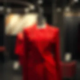 Elegant red blazer dress on a stylish mannequin