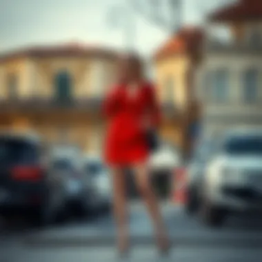 Accessorizing the Red Blazer Dress Fashionable red blazer dress paired with accessories and shoes