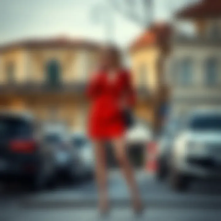 Accessorizing the Red Blazer Dress Fashionable red blazer dress paired with accessories and shoes