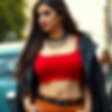 Accessorizing the Red Crop Top for a Trendy Look Trendy accessories complementing a red crop top