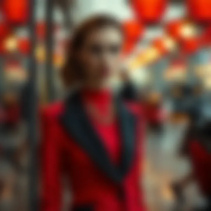 Formal Red and Black Fashion Fashionable red and black attire ideal for a formal occasion.