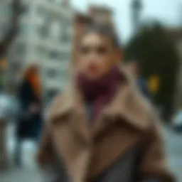 Stylish winter layering with a focus on textures and colors