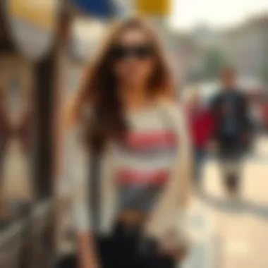 Chic Outfit with Crop Cardigan Fashionable outfit combination with a crop cardigan