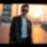 Stylish short jacket on a modern urban backdrop