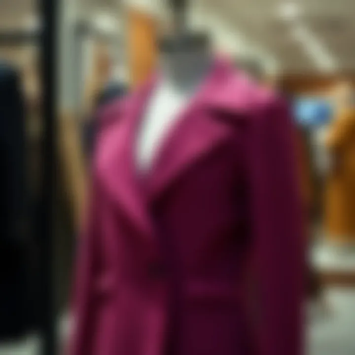 Elegant knitted jacket displayed on a mannequin