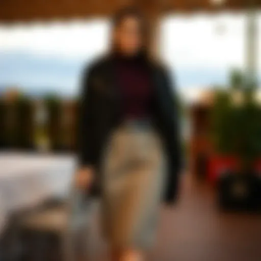 A chic knitted skirt paired with a stylish top