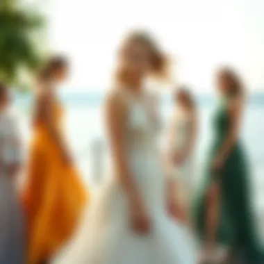 Diverse styles and cuts of cocktail dresses